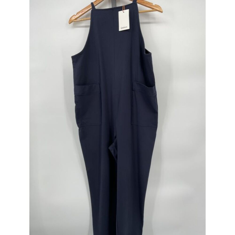 Quince Navy Maternity Jumpsuit